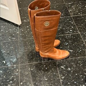 Tory Burch Tan Leather Knee-High Boots